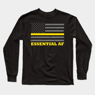 911 Dispatcher Essential Worker Thin Gold Line Flag Long Sleeve T-Shirt